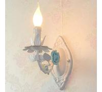 MRBVAOXVD Wallps,Hertl French Country Sconces Wall Lightifixture White Metal Iron Blue Pink Rosebedside Wall Mountedp Candlestick Candle Wall Sconces for Liviroom Girls Bedroom/Blue 1-Light