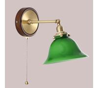 MRBVAOXVD Wallps,Hertl Glass Wall Light Sconce E27 Wallp with Brassp Arm Adjustable Angle Wall Lightigreen Glassfor Bedroom Liviroom Kitchen Office Study Bedside Restaurant/K Color