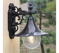 MRBVAOXVD Wallps,Hertl Led Nordic Retro Wallp Outdoor Waterproof Exterior Wall Light Garden Front Door Gazebo Light Outdoor Door Study Lantern E27 Horn Sconce/Black