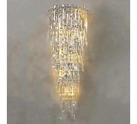 MRBVAOXVD Wallps,Hertl Modern Crystal Wall Light Fixtures Indoor Wall Sconced Chrome Bathroom Vanity Lights Lolinear Porch Hallway Wallp for Bedroom Liviroom Hotels Foyer Entryway/D/76Cm