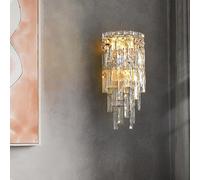 MRBVAOXVD Wallps,Hertl Modern Crystal Wall Light Fixtures Indoor Wall Sconced Chrome Bathroom Vanity Lights Lolinear Porch Hallway Wallp for Bedroom Liviroom Hotels Foyer Entryway/D/46Cm