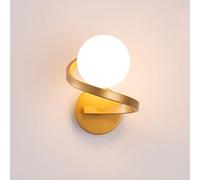 MRBVAOXVD Wallps,Hertl Modern Sconces Spiral Matte Wall Globe White Wall Light Whitep Sconce Light Wall Light for Entryway Foyer Diniroom Bedroom/Gold/D