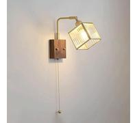MRBVAOXVD Wallps,Hertl Modern Wallp Sconce with Pull Cord Switch Indoor Bedside Wall Light E27 Base Glass Shade Wallp Bedroom Liviroom Metal Lightifixture Adjustablep Body/Light Color