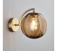 MRBVAOXVD Wallps,Hertl Post Modern Nordic Glass Wall Sconce Industrial Farmhouse Mid Century Wall Light Green Gray Amber Ribbed Glass Ball round Bathroom Wall Mountedp for Bedroom Bedside Liviroom Hal