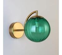 MRBVAOXVD Wallps,Hertl Post Modern Nordic Glass Wall Sconce Industrial Farmhouse Mid Century Wall Light Green Gray Amber Ribbed Glass Ball round Bathroom Wall Mountedp for Bedroom Bedside Liviroom Hal