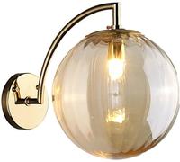 MRBVAOXVD Wallps,Hertl Post Modern Nordic Glass Wall Sconce Industrial Farmhouse Mid Century Wall Light Green Gray Amber Ribbed Glass Ball round Bathroom Wall Mountedp for Bedroom Bedside Liviroom Hal