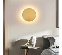 MRBVAOXVD Wallps,Hertl round Modern Led Wall Light Sconce White Nordicd Hallway Wall Lightiblack Bedside Wall Mountedp Metal Circle Ceililight for Liviroom Bedroom Stairway, 3000K Warm Light/D/16"/40C