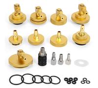 MRCARTOOL 10 Pieces car Brake Bleeder Adapter Set for F118 Master Cylinder Adapter with 9 Pieces Brake Bleeder and 1 Piece Quick Coupling, Brake System Bleeding Tool Set for All Vehicles