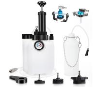 MRCARTOOL 3L Manual Brake Bleeder Kit with 5 Adapters & 1L Waste Oil Bottle | 43mm Universal Aluminum Master Cylinder Adapter, Pneumatic Brake & Clutch Fluid Extractor Kit for Air Compressor,Efficient