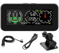 MRCARTOOL M60 Car Inclinometer Digital GPS HUD Automotive Head Up Display, MPH/KMH Speedometer Pitch Angle Roll Angle Slope Meter with Clinometer, MPH/KMH Speed, Compass, for All Vehicle