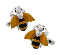 MRCUFF Bumblebee Honey Bee Pair Cufflinks in a Presentation Gift Box & Polishing Cloth, Metal