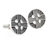 MRCUFF Celtic Cross Irish Ireland Cufflinks Pair in a Presentation Gift Box & Polishing Cloth