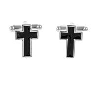 MRCUFF Cross Pair Cufflinks in a Presentation Gift Box & Polishing Cloth