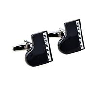 MRCUFF Grand Piano Black Pair Cufflinks in a Presentation Gift Box & Polishing Cloth