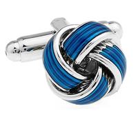 MRCUFF Knot Blue Pair Cufflinks in a Presentation Gift Box & Polishing Cloth