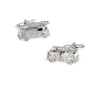 MRCUFF Presentation Gift Box Fire Truck Engine Fireman Pair Cufflinks & Polishing Cloth