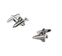 MRCUFF Shuttle NASA Plane Rocket Space Station Spaceship Pair Cufflinks in a Presentation Gift Box & Polishing Cloth