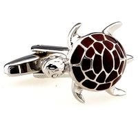 MRCUFF Turtle Tortoise Pair Cufflinks in a Presentation Gift Box & Polishing Cloth
