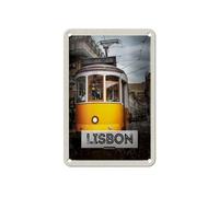 mrdeco Metal Sign 12 x 18 cm Domed Lisbon Portugal Tram 28 Sign