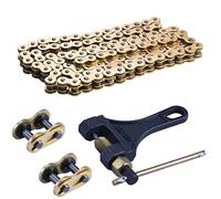 MRELC Gold 520 X-Ring Chain + Chain Breaker,112 Links With Connecting Master Link