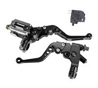 MRELC Universal Motorcycle 7/8" 22mm Handlebar Brake Master Cylinder Clutch Lever CNC Left & Right Set Compatible with Harley Honda Kawasaki Suzuki Yamaha( Piston Diameter 12.7mm)(Black)