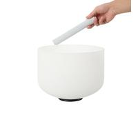 Mreryyse 10 in E Note Crystal Singing Bowl for Heart Chakra Healing, 99.99% Pure Quartz, Singing Bowl with Mallet, Quartz Singing Bowl for Meditation Sound Therapy Chakra Balancing, White