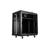 Mreryyse 12U Network Server Cabinet, 600×450×650mm, 19in Universal Server Rack Cabinet Enclosure with 4 Removable Wheels & Key-Locked Front Panel, 60KG Load, Data Cabinet for IT Equipment A/V Devices