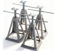 Mreryyse 4 Pack Caravan Support Stands, Aluminium Axle Stands Support Frames, 27-43 cm Height Adjustable, Maximum Load 3600 kg, Caravan Chassis Supports Motorhome Accessories