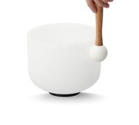 Mreryyse 8 in G Note Crystal Singing Bowl for Heart Chakra Healing, 99.99% Pure Quartz, Quartz Singing Bowl for Meditation, Sound Therapy, Chakra Balancing, Deep Resonance, White