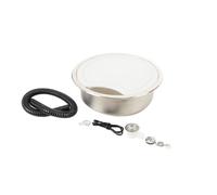 Mreryyse Campervan Sink, Portable RV Sink with Lid, 360mm×360mm Round RV RV Kitchen Sinks， Stainless Steel Single Bowl Hand Wash Basin with Draine for Kitchen Bar Camping RVs Caravan Camper