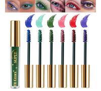 Mrettick 6 Colors Colored Mascara Set for Eyelashes, Purple Green Pink Red Colorful Waterproof Mascara Charming Long Lasting Voluminous Mascara Eye Makeup