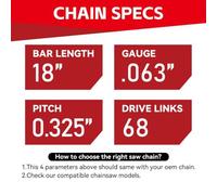 MRFARZ Chainsaw Chain 18 Inch 325 Pitch 063 Gauge 68 Drive Links 26RM3-68 Pre 2023 MS250 MS251 2-Pack