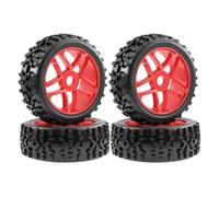 MRFVASD For Arrma For Typhon For Talion For Traxxas 4pcs 115mm 1/8 Wheel Tire Tyre 17mm Hex RC Off-Road For Buggy Car Accessory Upgrades Replacement RC Rims Hubs Tire(Red)