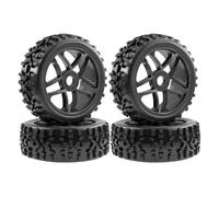MRFVASD For Arrma For Typhon For Talion For Traxxas 4pcs 115mm 1/8 Wheel Tire Tyre 17mm Hex RC Off-Road For Buggy Car Accessory Upgrades Replacement RC Rims Hubs Tire(Black)