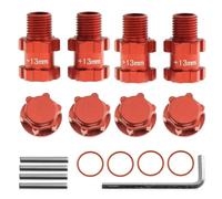 MRFVASD RC Decorative Accessories For Arrma 3S For Granite Mega For Senton Big For Rock 4pcs 1/10 Rc Car Wheel Hub Adaptor 14mm To 17mm Widen 13mm Extension Coupler(Red)