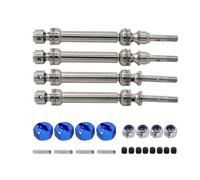 MRFVASD RC Models Repairs For Slash For Rustler For Stampede For VXL 1/10 4Pcs Front And Rear Drive Shaft Spline CVD 110-138MM 4X4 4WD RC Car Upgrade Parts(Silver)