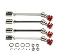 MRFVASD RC Models Repairs For Traxxas For Maxx For Widemaxx 1:10 8996X 89086-4 Steel Extended Drive Shaft CVD Kit Metal Upgrade Parts RC Crawler Car Models(Silver red)