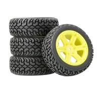 MRFVASD RC Models Repairs For WLtoys 144010 144001 124017 1/10 1/14 75mm Upgrade Large Tires Off Road RC Car Upgrade Spare Accessories Widening Wheels(Yellow)