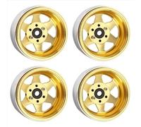 MRFVASD Rc Parts Accessories For TRX4 For Axial For SCX10 UTB18 1/10 Metal 1.9" Beadlock Wheel Rim Deep Dish Hub RC Crawler Car Parts And Accessories Upgrade Replacement(Yellow)