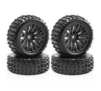 MRFVASD RC Repairs Models Spare For Arrma For Traxxas For 2S For Typhon For Grom 1/18 4PCS Wheel Hubs Wolf Tooth Tires High-Toughness 55A Rubber Rc Parts(Black)