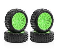 MRFVASD RC Repairs Models Spare For Arrma For Traxxas For 2S For Typhon For Grom 1/18 4PCS Wheel Hubs Wolf Tooth Tires High-Toughness 55A Rubber Rc Parts(Green)