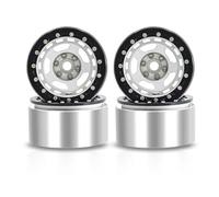 MRFVASD RC Repairs Models Spare For Axial For SCX10 For Wraith For Capra RR10 RBX10 For Traxxas For TRX4 D90 1/10 2.2 Beadlock Wheel Rim Wheel Hub RC Crawler Car(Silver)