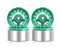 MRFVASD RC Repairs Models Spare For Axial For SCX10 For Wraith For Capra RR10 RBX10 For Traxxas For TRX4 D90 1/10 2.2 Beadlock Wheel Rim Wheel Hub RC Crawler Car(Green)