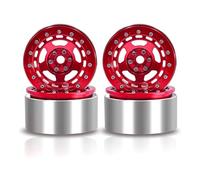 MRFVASD RC Repairs Models Spare For Axial For SCX10 For Wraith For Capra RR10 RBX10 For Traxxas For TRX4 D90 1/10 2.2 Beadlock Wheel Rim Wheel Hub RC Crawler Car(Red)