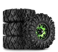 MRFVASD RC Repairs Models Spare For Axial For SCX10 Pro For Capra UTB18 For TRX4 For Redcat 1/10 Masonry Tires 110 * 38MM Mud For Terrain Wheel Tires RC Car Parts(Tire green hub)