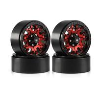 MRFVASD RC Repairs Models Spare For Axial For SCX10 Pro For Capra UTB18 For TRX4 For Redcat 1/10 Masonry Tires 110 * 38MM Mud For Terrain Wheel Tires RC Car Parts(Red hub)