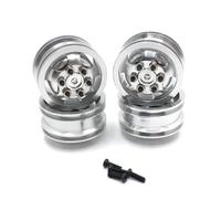 MRFVASD RC Repairs Models Spare For Wpl For C14 C24 C34 B14 B24 For Jjrc Q61 Q62 4X4 4WD 1/16 Metal Wheel Rim Wheel Hub RC Truck Car Upgrade Accessories Parts(Silver)