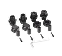 MRFVASD RC Repairs Toys For Traxxas For E-Revo For E-Maxx T-Maxx 5353X 1/10 4x4 Metal 17mm Splined Wheel Hex Hub Extended Adapter RC Car Repairs Parts(Black)