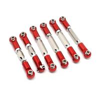 MRFVASD RC Steering Tie Rod Compatible With ARRMA For Giant For Stone For Small For Typhoon For Granite 1/10 RC Cars Tie Rod Steering Metal Linkage For Combo Kit(Red)