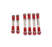 MRFVASD RC Steering Tie Rod Compatible With Arrma For SENTON For VORTEKS For Big For Rock 1/10 RC Car Upgrade Parts Metal Tie Rods Linkage Links Set(Red)